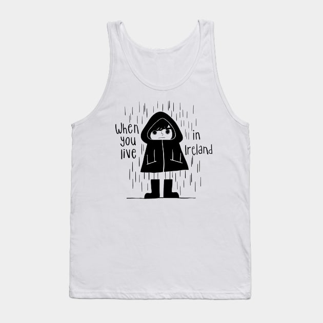 Irish weather. Black and White Crayolina Tank Top by Crayolina Designs 